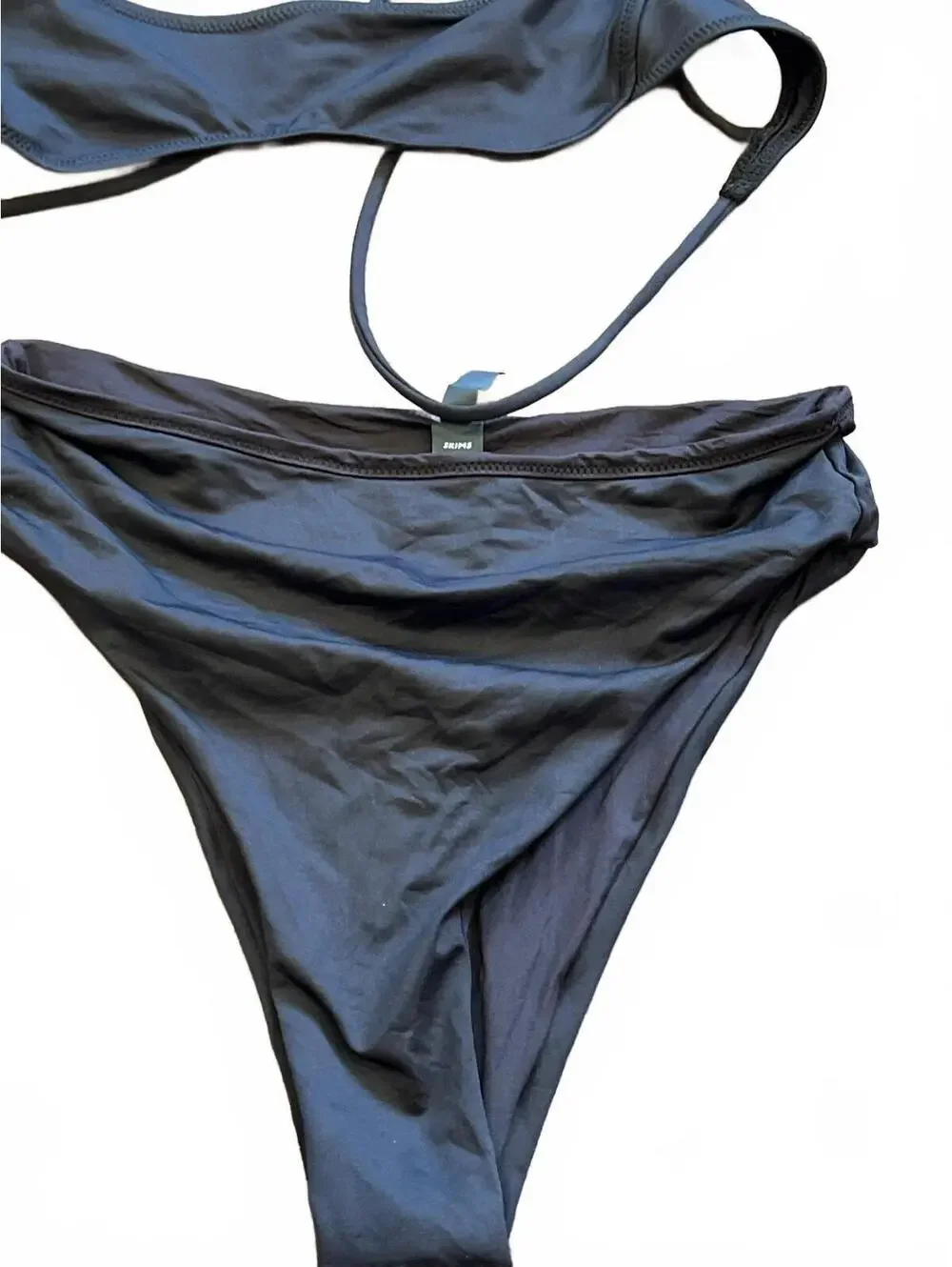 SKIMS Swim Micro Scoop Bikini Top & Signature Swim Mid Waist Bottom ONYX-SET